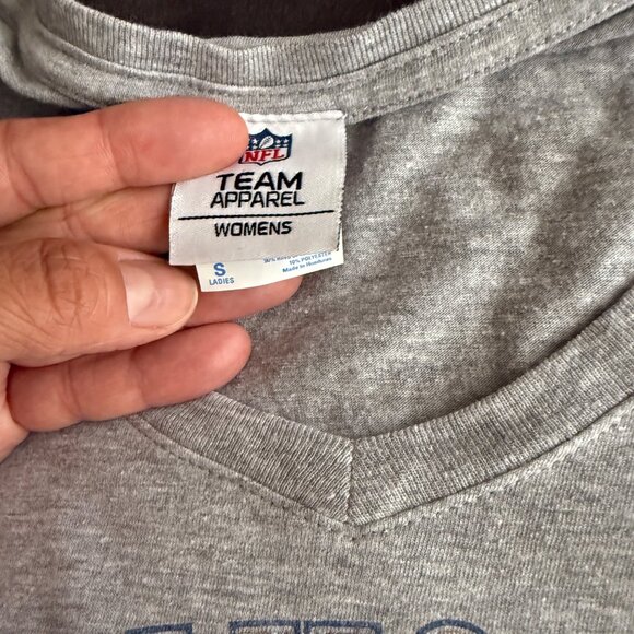 Los Angeles Rams Womens NFL Team Apparel Gray V-Neck T-Shirt S Cotton Blend - Picture 3 of 4